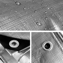 Load image into Gallery viewer, Instahut 6x7.3m Tarp Camping Tarps Poly Tarpaulin Heavy Duty Cover 180gsm Silver