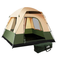 Load image into Gallery viewer, Weisshorn Family Camping Tent 4 Person Hiking Beach Tents Canvas Ripstop Green