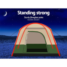 Load image into Gallery viewer, Weisshorn Family Camping Tent 4 Person Hiking Beach Tents Canvas Ripstop Green