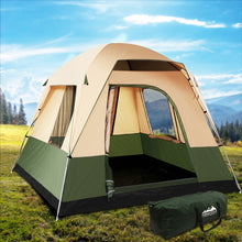 Load image into Gallery viewer, Weisshorn Family Camping Tent 4 Person Hiking Beach Tents Canvas Ripstop Green