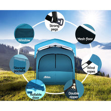 Load image into Gallery viewer, Weisshorn Pop Up Camping Shower Tent Portable Toilet Outdoor Change Room Blue