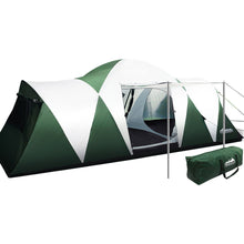Load image into Gallery viewer, Weisshorn Family Camping Tent 12 Person Hiking Beach Tents (3 Rooms) Green