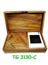 Load image into Gallery viewer, Logic Tangram Set with Play Cards Wooden Puzzle Game
