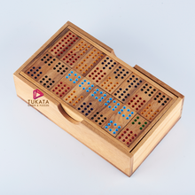 Load image into Gallery viewer, Dominoes Game wood Set 91 pieces Handmade Dominoes in Gift box