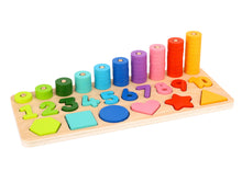 Load image into Gallery viewer, Counting Stacker with shapes toy Tower shapes Learn to Count Stacker.