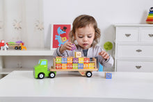 Load image into Gallery viewer, Learning toy Truck: Wooden kids alphabet and numbers toy truck