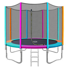 Load image into Gallery viewer, 10FT Trampoline Round Trampolines Kids Safety Net Enclosure Pad Outdoor Gift Multi-coloured