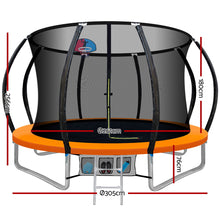 Load image into Gallery viewer, Everfit 10FT Trampoline Round Trampolines With Basketball Hoop Kids Present Gift Enclosure Safety Net Pad Outdoor Orange
