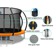 Load image into Gallery viewer, Everfit 10FT Trampoline Round Trampolines With Basketball Hoop Kids Present Gift Enclosure Safety Net Pad Outdoor Orange