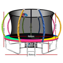 Load image into Gallery viewer, Everfit 12FT Trampoline Round Trampolines With Basketball Hoop Kids Present Gift Enclosure Safety Net Pad Outdoor Multi-coloured