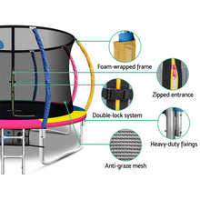 Load image into Gallery viewer, Everfit 12FT Trampoline Round Trampolines With Basketball Hoop Kids Present Gift Enclosure Safety Net Pad Outdoor Multi-coloured