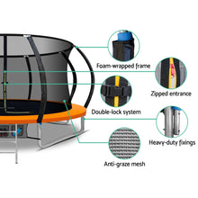 Load image into Gallery viewer, Everfit 12FT Trampoline Round Trampolines With Basketball Hoop Kids Present Gift Enclosure Safety Net Pad Outdoor Orange