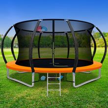 Load image into Gallery viewer, Everfit 12FT Trampoline Round Trampolines With Basketball Hoop Kids Present Gift Enclosure Safety Net Pad Outdoor Orange