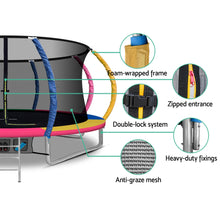 Load image into Gallery viewer, Everfit 14FT Trampoline Round Trampolines With Basketball Hoop Kids Present Gift Enclosure Safety Net Pad Outdoor Multi-coloured