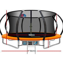 Load image into Gallery viewer, Everfit 14FT Trampoline Round Trampolines With Basketball Hoop Kids Present Gift Enclosure Safety Net Pad Outdoor Orange