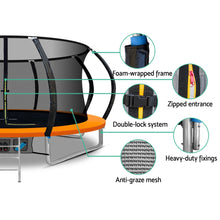Load image into Gallery viewer, Everfit 14FT Trampoline Round Trampolines With Basketball Hoop Kids Present Gift Enclosure Safety Net Pad Outdoor Orange