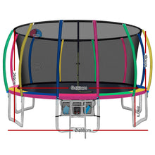 Load image into Gallery viewer, Everfit 16FT Trampoline Round Trampolines With Basketball Hoop Kids Present Gift Enclosure Safety Net Pad Outdoor Multi-coloured