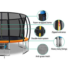 Load image into Gallery viewer, Everfit 16FT Trampoline Round Trampolines With Basketball Hoop Kids Present Gift Enclosure Safety Net Pad Outdoor Orange
