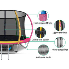 Load image into Gallery viewer, Everfit 8FT Trampoline Round Trampolines Kids Present Gift Enclosure Safety Net Pad Outdoor Multi-coloured