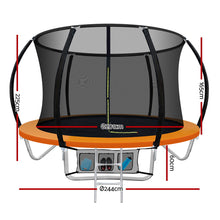 Load image into Gallery viewer, Everfit 8FT Trampoline Round Trampolines Kids Present Gift Enclosure Safety Net Pad Outdoor Orange