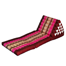 Load image into Gallery viewer, Thai kapok cushion Day bed roll out mattress 3-Folds with backrest Cushion -100% Thailand handmade Kapok-Blue