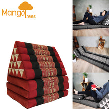 Load image into Gallery viewer, Thai kapok cushion Day bed roll out mattress 3-Folds with backrest Cushion -100% Thailand handmade Kapok