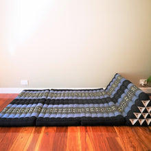 Load image into Gallery viewer, Thai kapok cushion XL double bed size Thai Triangle Pillow Daybed THREE FOLDS Blue Elephant.-out stock