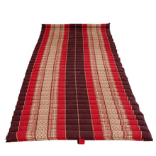 Load image into Gallery viewer, Thai kapok cushion Roll Out Mattress Foldout Mat relaxation, camping or Yoga Matt Natural Kapok Filled Red Blue Green dark red