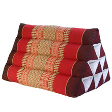 Load image into Gallery viewer, Thai kapok cushion Triangle Back rest reading relaxing cushion Kapok Red or Blue