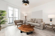 Load image into Gallery viewer, Large exquisite Saur Wood Round Coffee Table, large circumference 118 cm x 112 cm x 9 cm one of kind 100% unique designed by nature