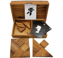 Load image into Gallery viewer, Logic Tangram Set with Play Cards Wooden Puzzle Game
