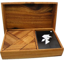Load image into Gallery viewer, Logic Tangram Set with Play Cards Wooden Puzzle Game