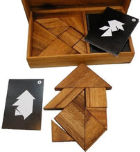 Load image into Gallery viewer, Logic Tangram Set with Play Cards Wooden Puzzle Game