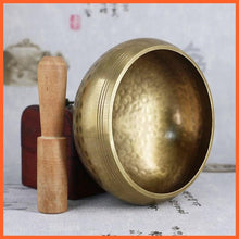 Load image into Gallery viewer, Singing bowl Nepalese Tibetan genuine 592g bowl 12 cm size includes genuine wand