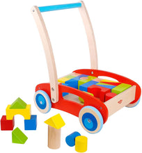 Load image into Gallery viewer, Tooky Toy - Baby activity walker with wooden blocks