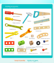 Load image into Gallery viewer, Pretend play tool set Wooden Toolbox Carpenter set in carry case-Beachwood.