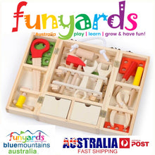 Load image into Gallery viewer, Children's Wooden Tool Set Box+ Carpenter set pretend play educational building toy