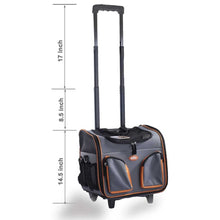 Load image into Gallery viewer, Pet Trolley Dog Cat Puppy Travel Wheeled Cart Portable Foldable Carrier Orange-1