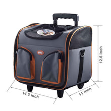 Load image into Gallery viewer, Pet Trolley Dog Cat Puppy Travel Wheeled Cart Portable Foldable Carrier Orange-2