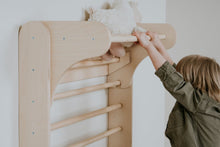 Load image into Gallery viewer, Children's indoor Climbing Triangle and Swedish Wall 4 in1, PASTEL Montessori Pikler Triangle, Climber, Climbing Triangle Set, plus balance board