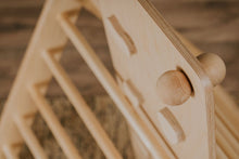 Load image into Gallery viewer, Children's Natural indoor Climbing Triangle and Swedish Wall 2in1, Montessori Triangle, Climber, Climbing Triangle Set, plus balance board.