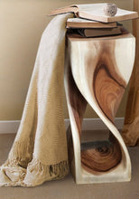 Load image into Gallery viewer, Twisted side table 76cm Single Twist Acacia Wood Side Table, Corner Table, Bar stool Clear Finish