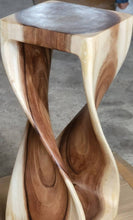 Load image into Gallery viewer, Twisted side table 76cm Single Twist Acacia Wood Side Table, Corner Table, Bar stool Clear Finish