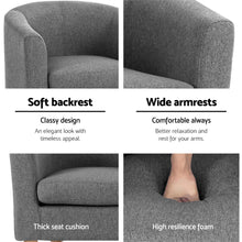 Load image into Gallery viewer, Artiss Abby Fabric Armchair - Grey