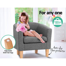 Load image into Gallery viewer, Artiss Abby Fabric Armchair - Grey