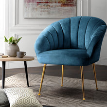 Load image into Gallery viewer, Artiss Armchair Lounge Chair Armchairs Accent Chairs Navy Blue Velvet Sofa Couch