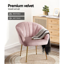 Load image into Gallery viewer, Artiss Armchair Lounge Chair Armchairs Accent Chairs Velvet Sofa Pink Couch