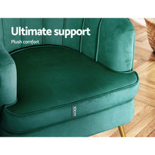 Load image into Gallery viewer, Artiss Armchair Lounge Accent Chair Armchairs Sofa Chairs Velvet Green Couch