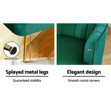 Load image into Gallery viewer, Artiss Armchair Lounge Accent Chair Armchairs Sofa Chairs Velvet Green Couch