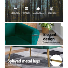 Load image into Gallery viewer, Artiss Armchair Lounge Chair Accent Armchairs Chairs Sofa Green Cushion Velvet